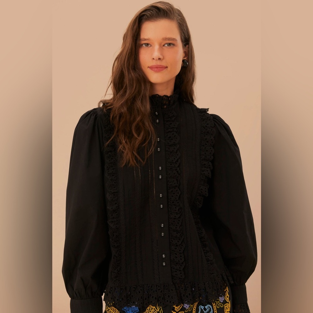 Elegant Black Lace Women's Top